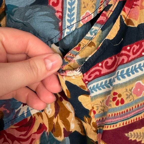 Vtg Atlast Studio Boho Floral Button Up Top Flare Skirt Set Women Medium - Picture 8 of 14